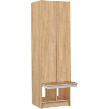 Šatní skříň TRITON šatní skříň lamino 2-dveřová s lavicí T1970, dekor dub Nagano + doprava zdarma