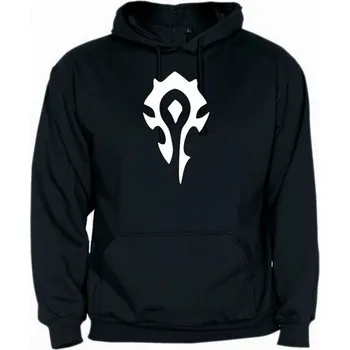 Pánská mikina mikina s kapucí ALLIANCE HORDE FACTION logo Černá M