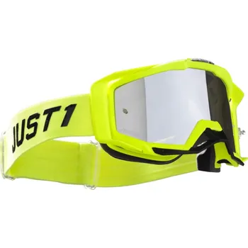 Motocyklové brýle Brýle JUST1 IRIS PULSAR Neon yellow + čiré plexi a 8 trhaček ZDARMA
