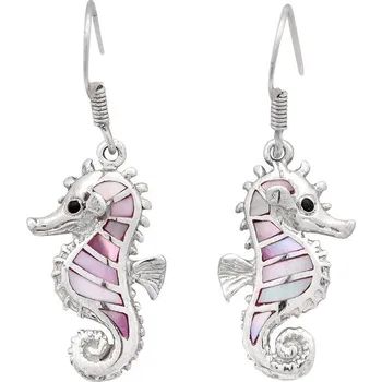 Náušnice Stříbrné náušnice s perletí Ag 4,2 g mořský koník