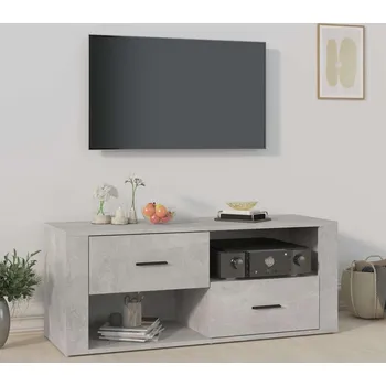 Televizní stolek vidaXL TV skříňka 100 x 35 x 40 cm kompozitní dřevo [823106] Barva: Betonová šedá
