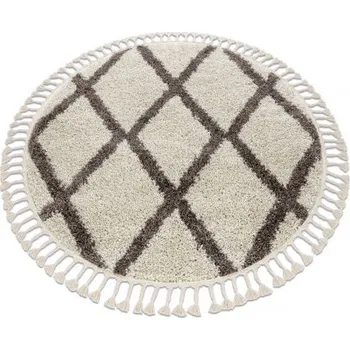 Koberec Kulatý koberec se střapci Herbert - dlouhý vlas 1 - krémový Rozměr koberce: kruh 120 cm