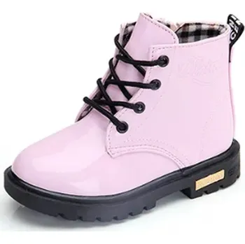 Dětská treková obuv Čína Moderní dětské kotníkové boty se zipem a tkaničkami Barva: A488 - Růžová, Velikost EUR: 28