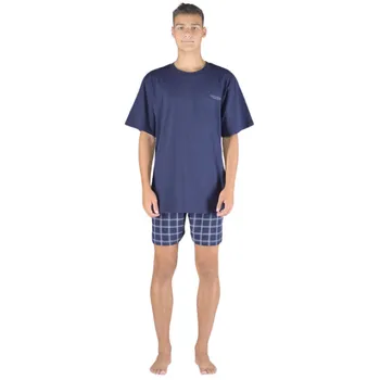 Pánské pyžamo Gina 79152P lékořice/šedobílé