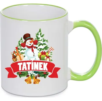 Vánoční hrnek - Vánoční sněhulák pro tatínka Barva: Zelená