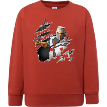 Chlapecká mikina detska_klasicka_levna_mikina_krizak Barva: Red - červená, Dětská bavlněná trička JHK: XL