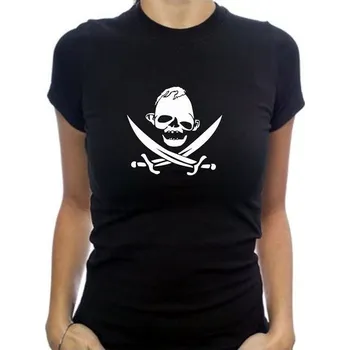 dámské tričko LEBKA - pirát XL Bílá