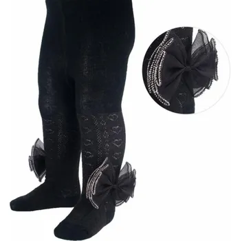 Punčochy s mašličkou černé 56/62