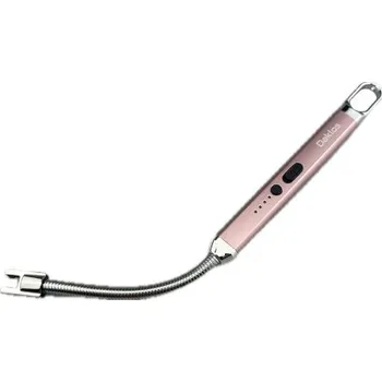 Elektrický flexibilní plazmový dlouhý nabíjecí zapalovač na svíčky, plynový sporák a krb - růžovo zlatý