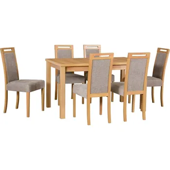 Jídelní set Jídelní set 6+1 Libor Vyberte Tkaninu:: Tkanina 18, Vyberte Moření:: Deska grafit, ostatní bílé