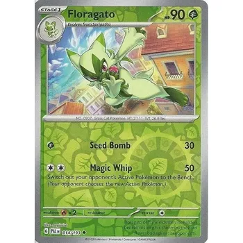 Společenská hra Pokémon karta Floragato 014/193 Reverse Holo - Paldea Evolved