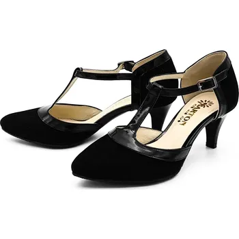 Dámské lodičky Dámské kožené lodičky 1762 BARTON černé Barva: černá, Velikost: 39