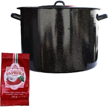 Hrnec Smaltovaný hrnec s poklicí černý + paprika 50 g