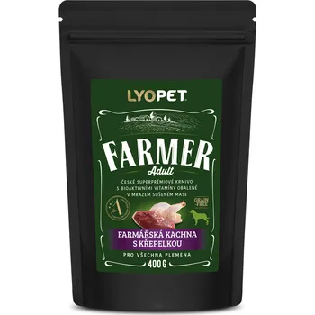 Krmivo pro psa LYOPET Farmer Adult Farmářská kachna s křepelkou 400 g (pro všechna plemena)