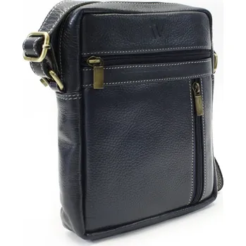 Arwel Pánský kožený zipový crossbag - česká výroba; tmavě modrá