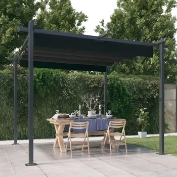 Pergola vidaXL Zahradní altán se zatahovací střechou 3 x 3 m [318535] Barva: antracitová