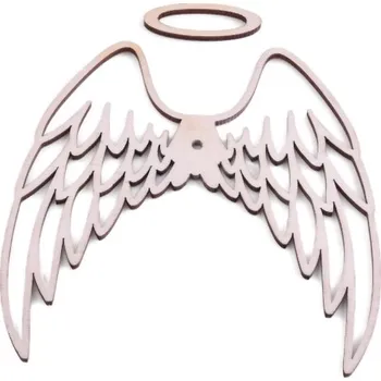 Vánoční dekorace EU Dřevěné andělské křídlo 100x100 mm