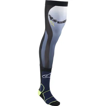 Pánské ponožky Ponožky pod ortézy KNEE BRACE, ALPINESTARS (modrá/žlutá fluo/bílá/černá) 2026 (Velikost: S/M)