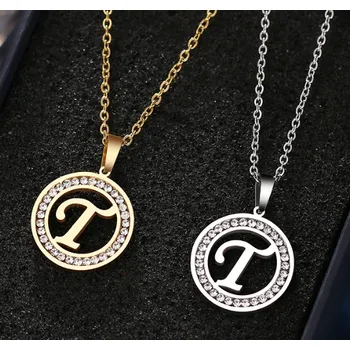 Náhrdelník Řetízek s přívěskem T, Varianta Zlatá