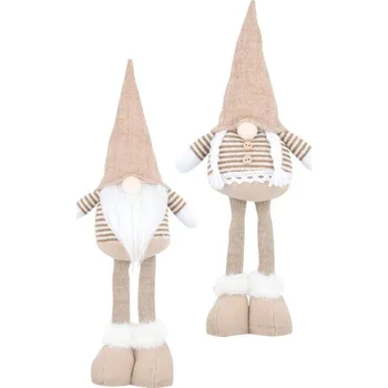 plyšák Skřítek vousatý béžový holka/kluk - 33 cm