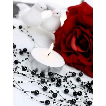 Svatební dekorace Dekorativní perličky na provázku - Černé