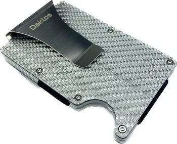 Peněženka Daklos Carbet RFID carbon s klipem stříbrná