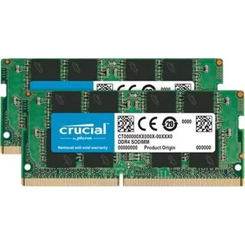 Operační paměť Crucial - DDR4 - sada - 16 GB: 2 x 8 GB - SO-DIMM 260-pin - 3200 MHz PC4-25600 - CL22 - 1.2 V - bez vyrovnávací paměti - bez ECC