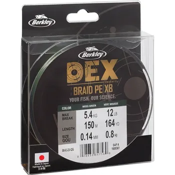 Berkley - Šňůra DEX x8 PE Moss Green - 0,10mm / 7,9kg / 150m - VÝPRODEJ
