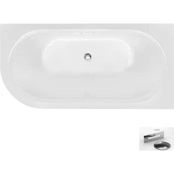 Vana Besco Akrylátová volně stojící vana Avita A-Line BW CC/SP 150x75 (160x75, 170x75), s přepadem Rozměry (cm): 170x75, Typ a barva výpustě: Alcaplast Click-Clack se šterbinovým přepadem, chrom, Orientace: Pravá