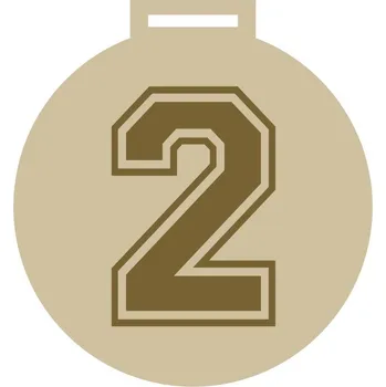 Medaile na krk s gravírovaným číslem 2