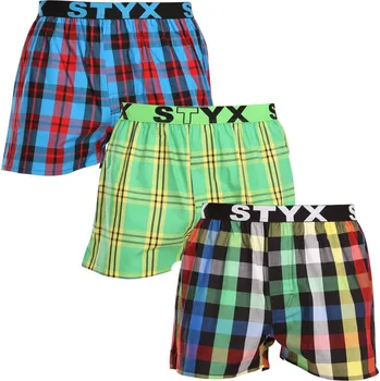Trenýrky 3PACK pánské trenky Styx sportovní guma vícebarevné (3B11123) L Možnost vrácení zboží ZDARMA do 120 dnů!