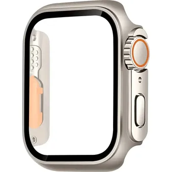 Příslušenství k chytrým hodinkám Ochranné pouzdro s tvrzeným sklem ve vzhledu Apple Watch Ultra pro Apple Watch 40mm Barva: Titanová, Typ: 1