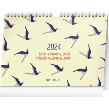 Kalendář Týdenní plánovací kalendář Ptáčci s háčkem 2024, 30 x 21 cm