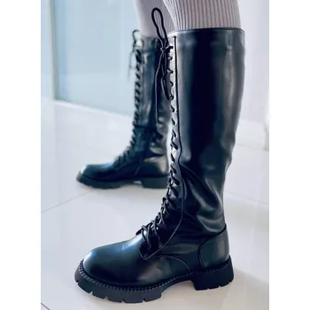 Dámské kozačky Dámské kozačky v jezdeckém 7752A Černá - Ideal Shoes černá 37