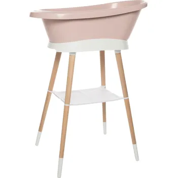 koupací vanička Bebe-Jou Sada digitální vaničky Sense Edition Pale Pink se stojanem