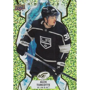 Sběratelská karetní hra insert RC karta ALEX TURCOTTE 21-22 UD Ice Rookie Green číslo 143