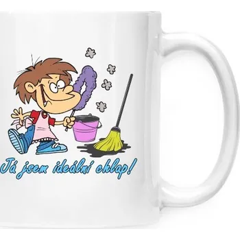 Hrnek malý bílý s potiskem Hrnek ideálního chlapa