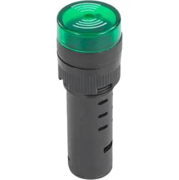 Relé LED kontrolka s bzučákem AD16-16SM, pro průměr otvoru 16mm Zelená 12 V AC/DC
