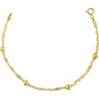 Náramek Stříbrný náramek lambáda s kuličkami zlacený délka náramku 18cm