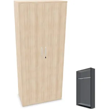 Policová skříň Šatní kancelářská skříň, v x š x h: 1895 x 800 x 445 mm, barva akácie