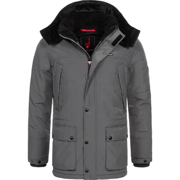 Pánský kabát HÖHENHORN Pánská teplá zimní bunda HOHENHORN Mangard Barva: Šedá, Velikost: 3XL