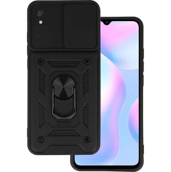 Pouzdro na mobilní telefon Slide Camera Armor Case pro Xiaomi Redmi 9A Black