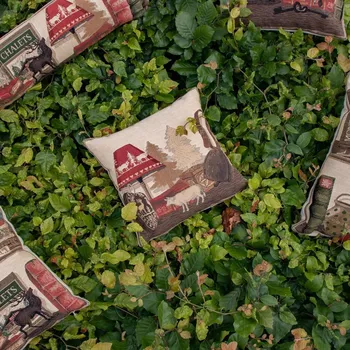 Dekorativní polštářek Béžový gobelinový dlouhý polštář zima Winter - 90*15*20cm