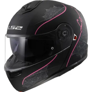 Helma na motorku LS2 přilba STROBE II FF908 Lux matt black/pink - 3XL