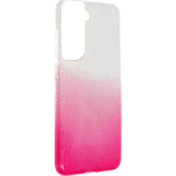 Pouzdro na mobilní telefon Pouzdro Forcell SHINING SAMSUNG Galaxy S21 FE transparent/růžové