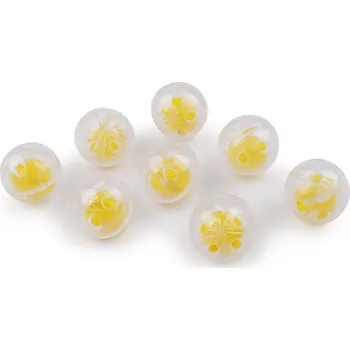 Chrastítko kulička Ø25 mm, barva transparent žlutá