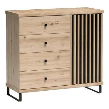 Komoda Komoda CALI C-5 na kovových nožičkách, dub artisan / černá 101