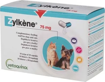 Vétoquinol Zylkène uklidňující kapsle pro psy a kočky 75 mg 10x 10 cps.