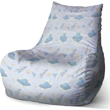 Sedací pytel Sablio Sedací vak Bean Létající talíře a rakety - 60 x 70 x 70 cm