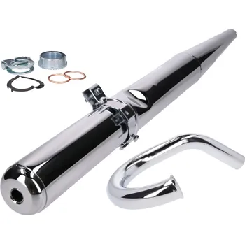 Výfuk pro motocykl OEM Standard Sada výfuku Enduro 28mm s přepážkou, Simson S50, S51, S70, S53, S83 Enduro KIT.A.53193